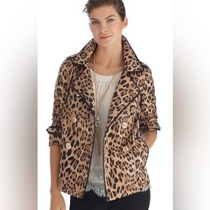 White House Black Market Leopard Print Swing Jacket